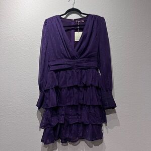 Elegant Purple Tiered Dress